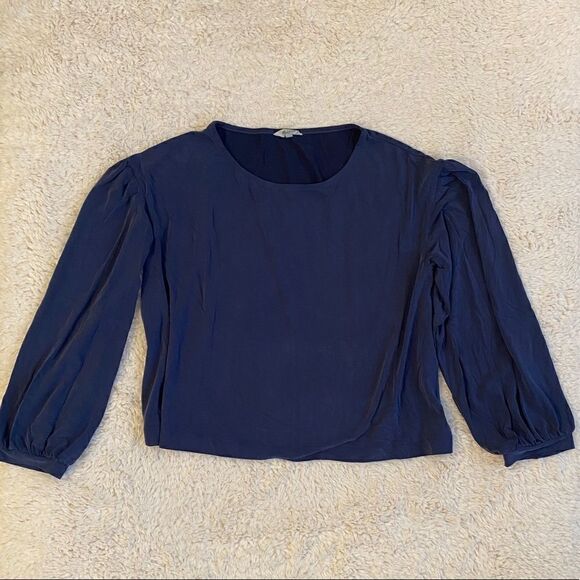 Madewell Long Sleeve navy balloon sleeve size Large - Picture 14 of 14